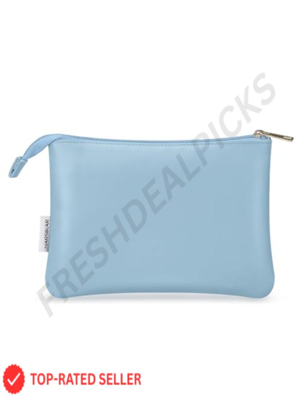 Leather Makeup Bag Pouch for Purse Travel Organizer Zipper